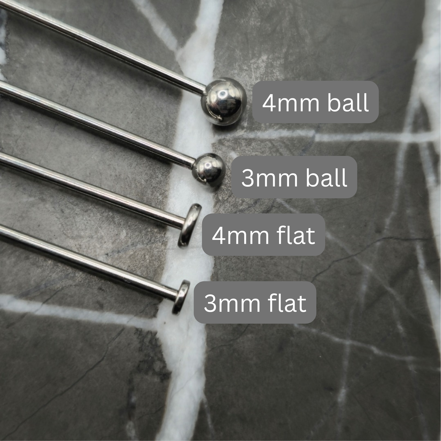 18g, 16g or 14g Industrial Barbell