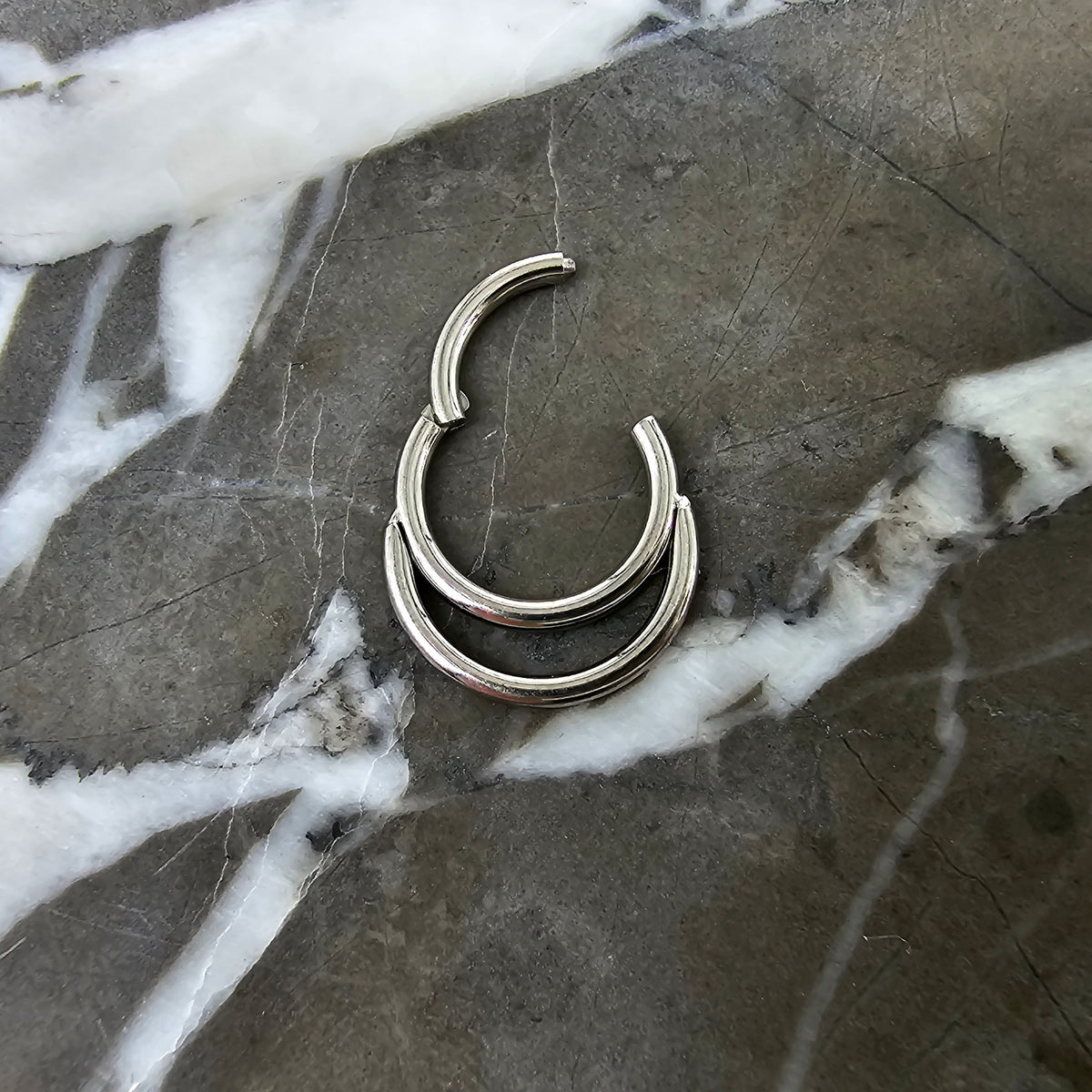 Double on sale hoop septum