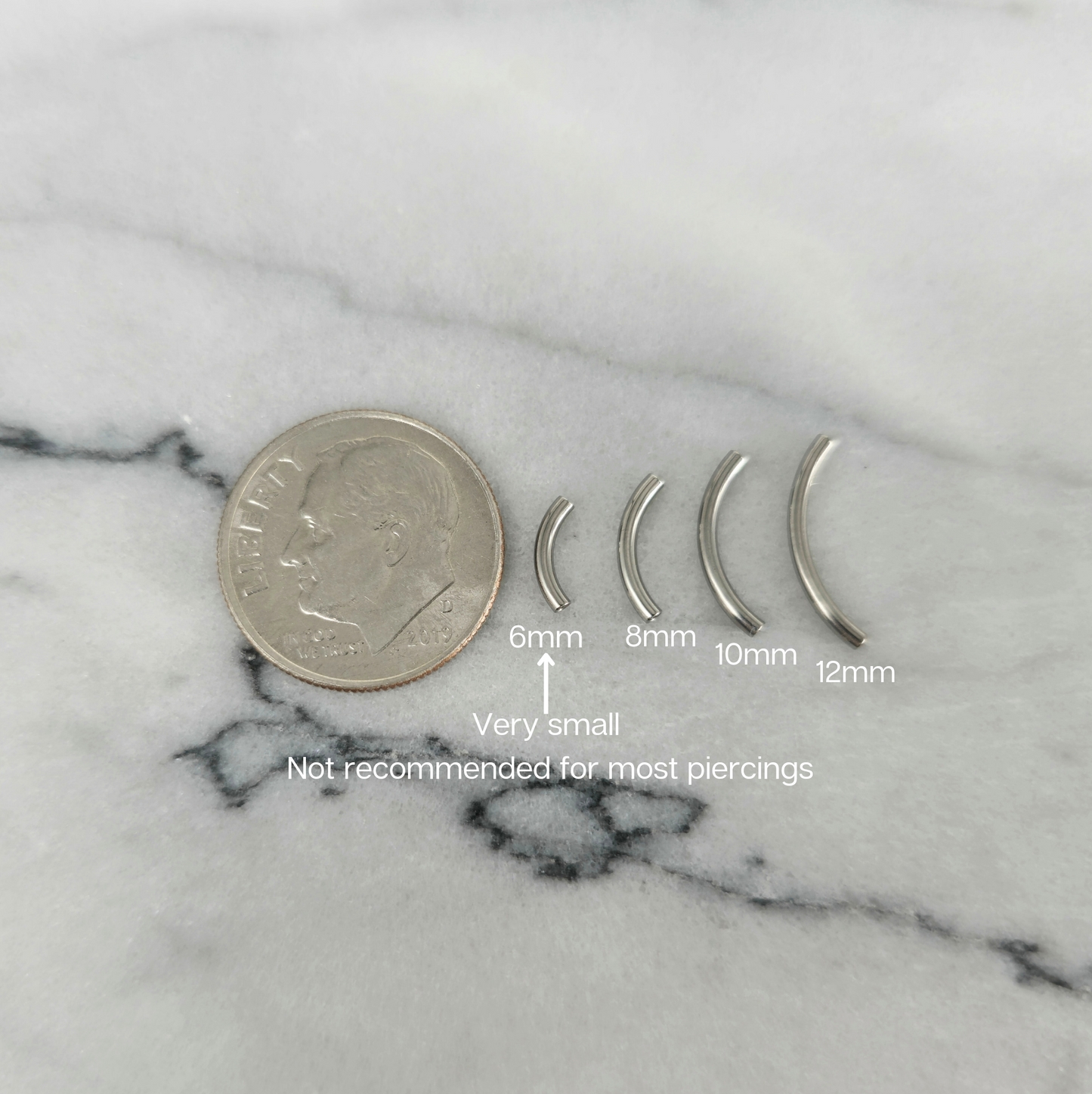 Titanium Internally Threaded Curved Barbell