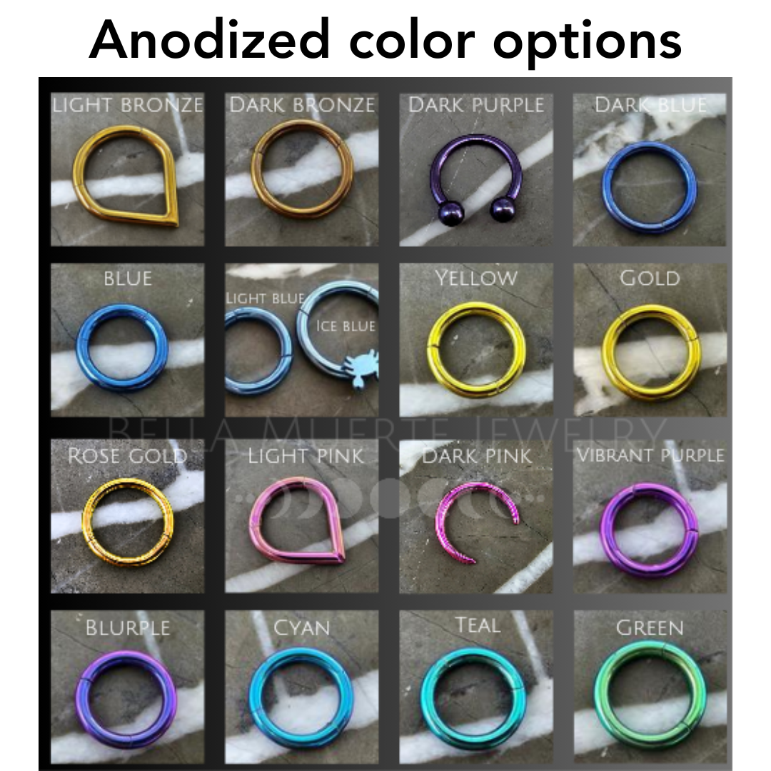Titanium Teardrop Shield Hinged Septum Clicker Hoop