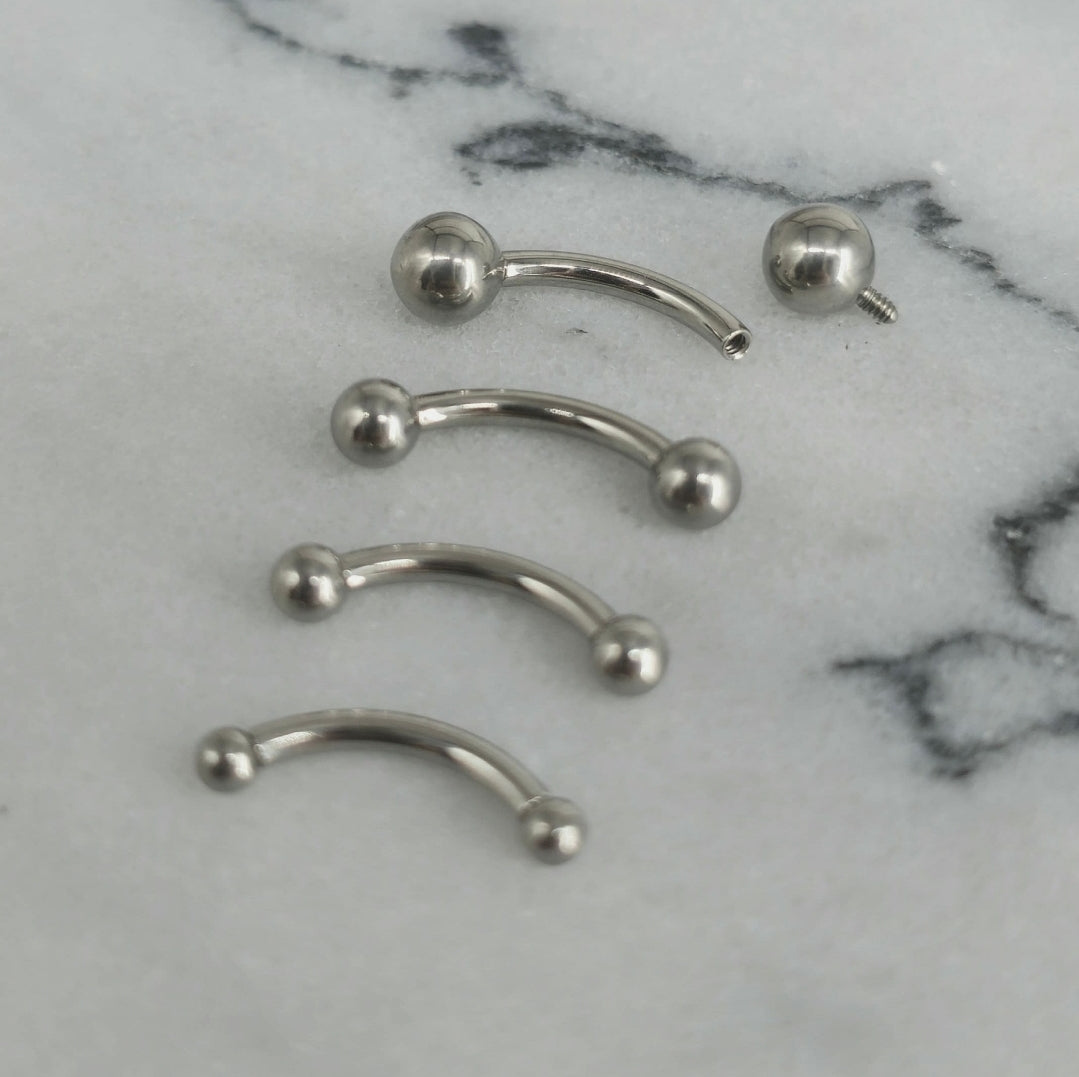 Titanium Internally Threaded Curved Barbell