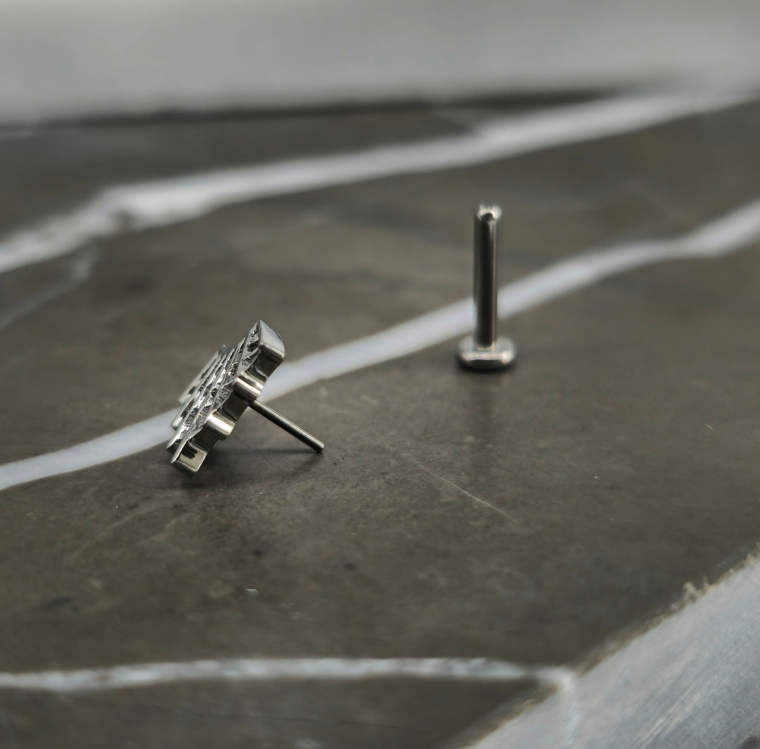 Spider Web Threadless Labret Stud Earring