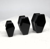 Black Obsidian Coffin Double Flare Stone Plugs