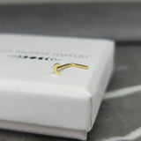 14k Gold Small Crescent Moon Nose Stud