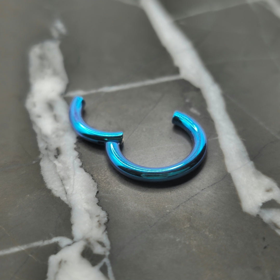 Aqua Anodized Titanium Hinged Segment Clicker