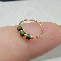 Forestry Beaded Hoop in 14k Gold Filled