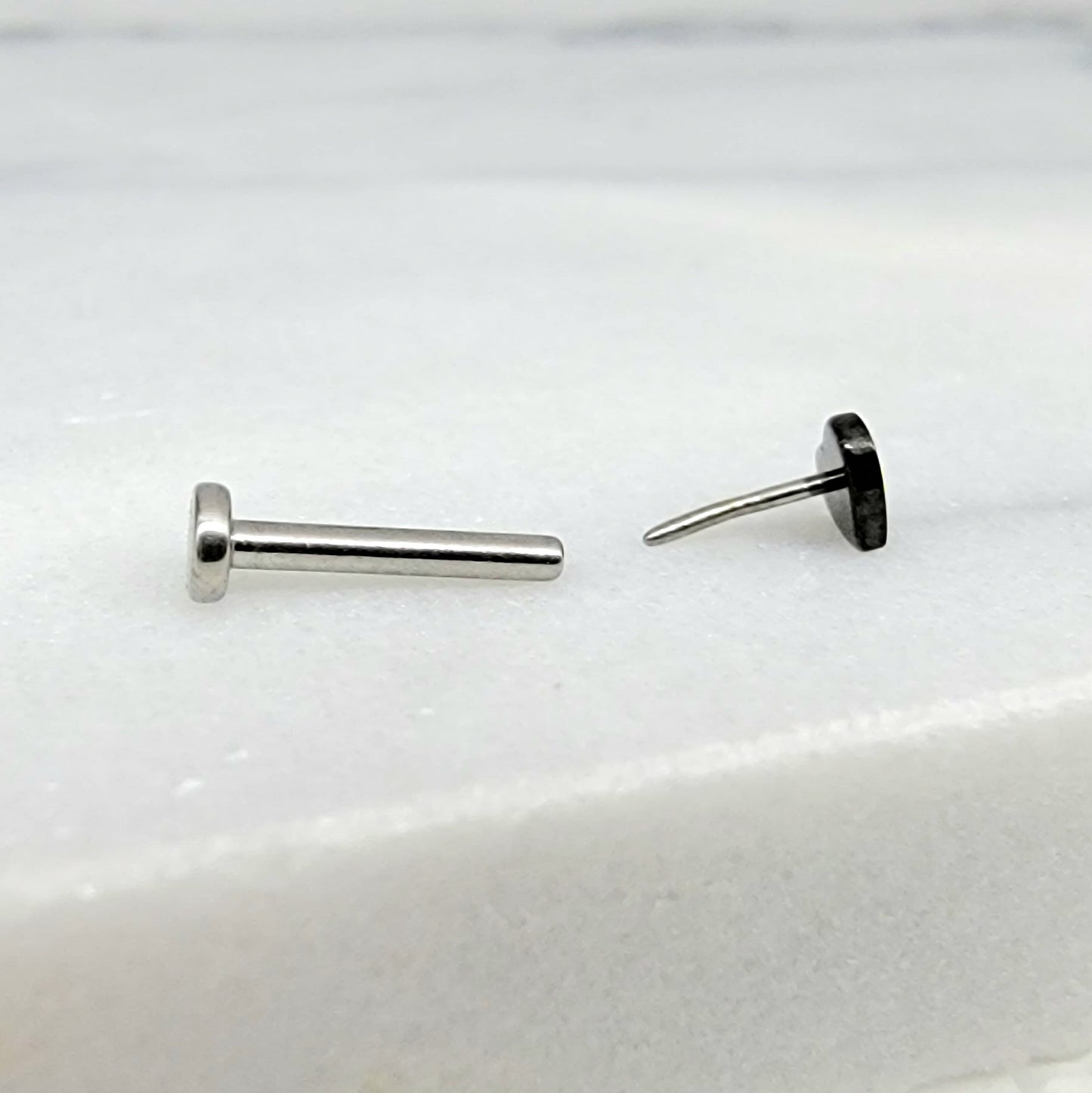 Small Black Heart Threadless Labret