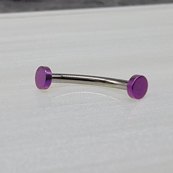 Purple Flat End Curved Barbell