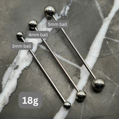18g, 16g or 14g Industrial Barbell