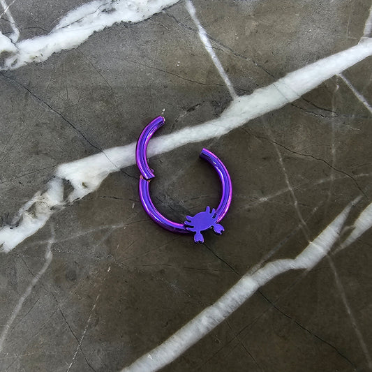 14g Crab Hinged Titanium Septum Clicker