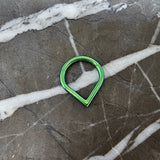 Green Teardrop V Titanium Hinged Segment Clicker