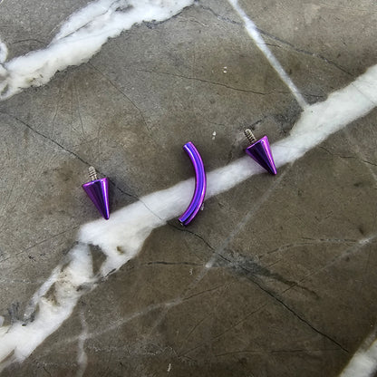 Blue-Purple (Blurple) Barbell with Spikes