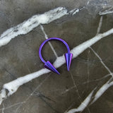 Blue-Purple (Blurple) Circular Hoop Barbell with Spikes
