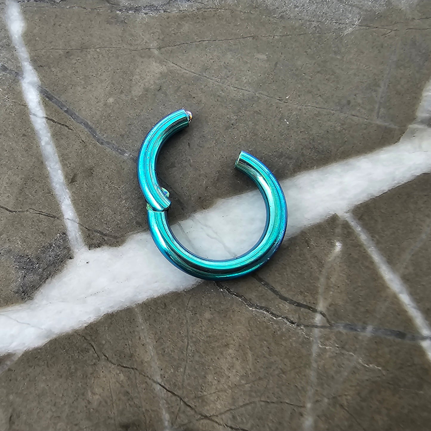 Teal Anodized Titanium Hinged Segment Clicker