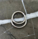 Double Hoop Titanium Hinged Septum Clicker