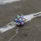 Purple Opal Flower Threadless Labret