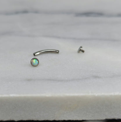 Tiny "Floating" Titanium Opal Curved Barbell