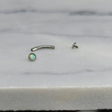 New | Tiny "Floating" Titanium Opal Curved Barbell