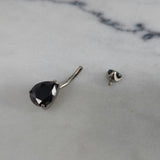 Black Teardrop Belly Button Ring Curved Barbell