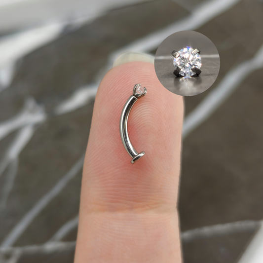 Tiny "Floating" Titanium Zirconia Curved Barbell