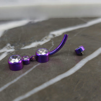 Blurple Suncatcher Zirconia Dangle Navel Ring