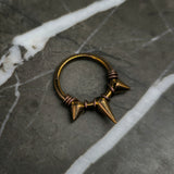 Dark Bronze Titanium Triple Spike + Banded Jewelry Clicker