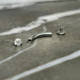New | Tiny "Floating" Titanium Zirconia Curved Barbell