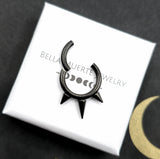 Black Titanium Triple Spike Jewelry Clicker