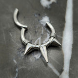 Titanium Triple Spike + Banded Jewelry Clicker