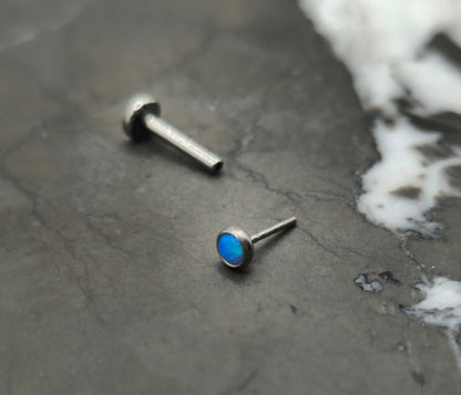 Blue Opal Threadless Labret