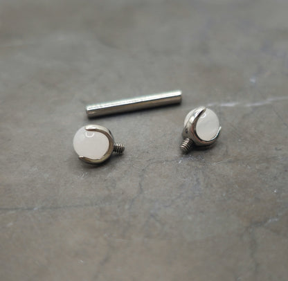 Quartz Stone Straight Barbell