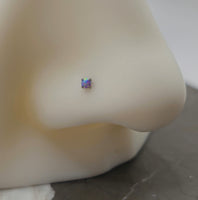 Tiny 2mm Purple Opal Nose Stud