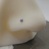 Tiny 2mm Purple Opal Nose Stud