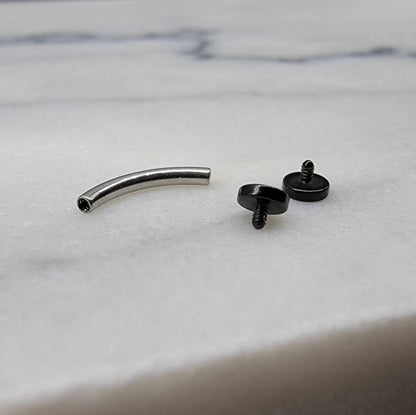 Black Flat End Curved Barbell