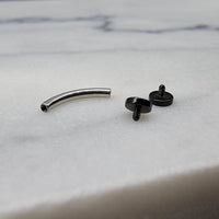 Black Flat End Curved Barbell