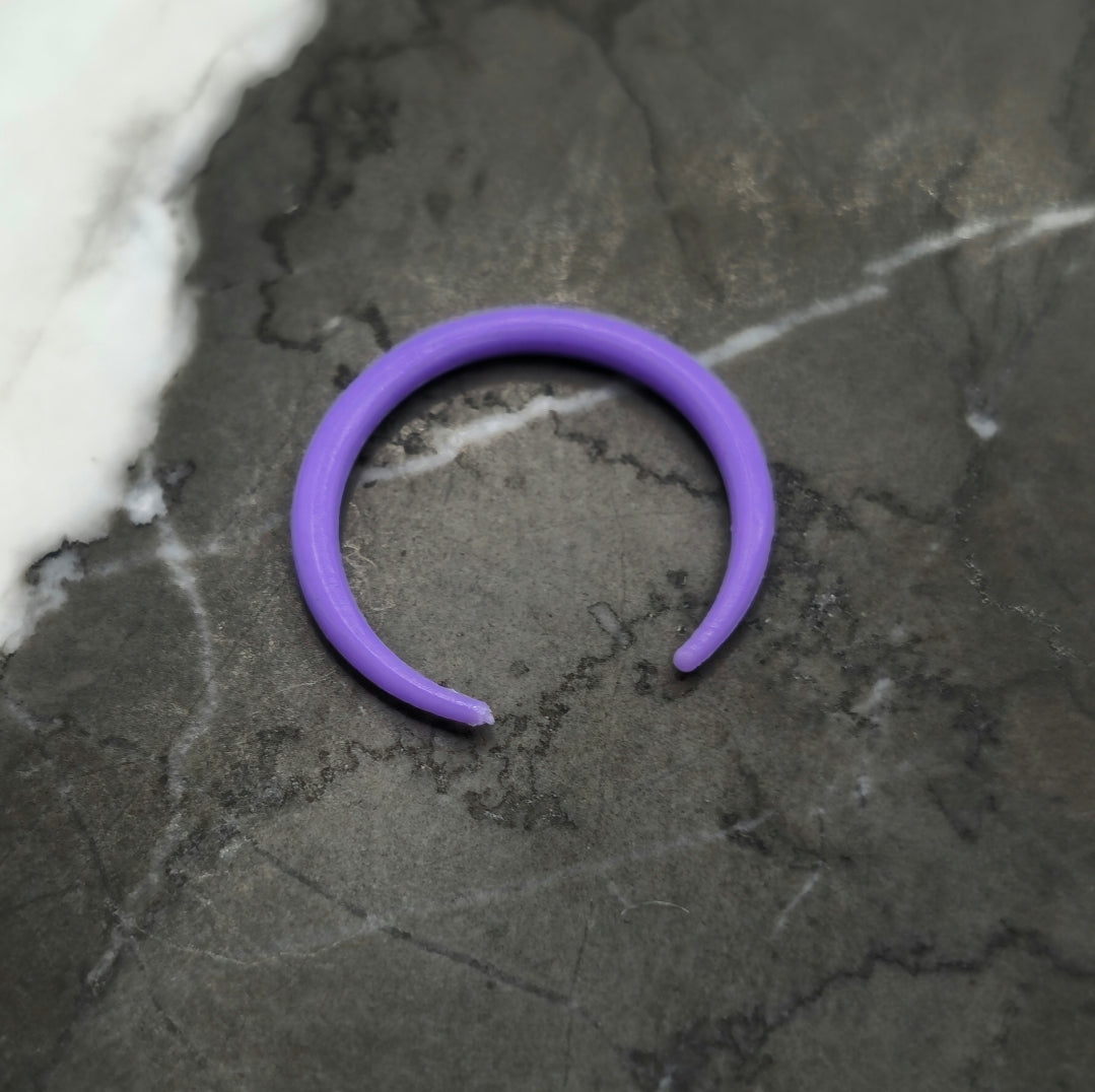 Soft Flexible Crescent Septum Retainer purple Bella Muerte Jewelry