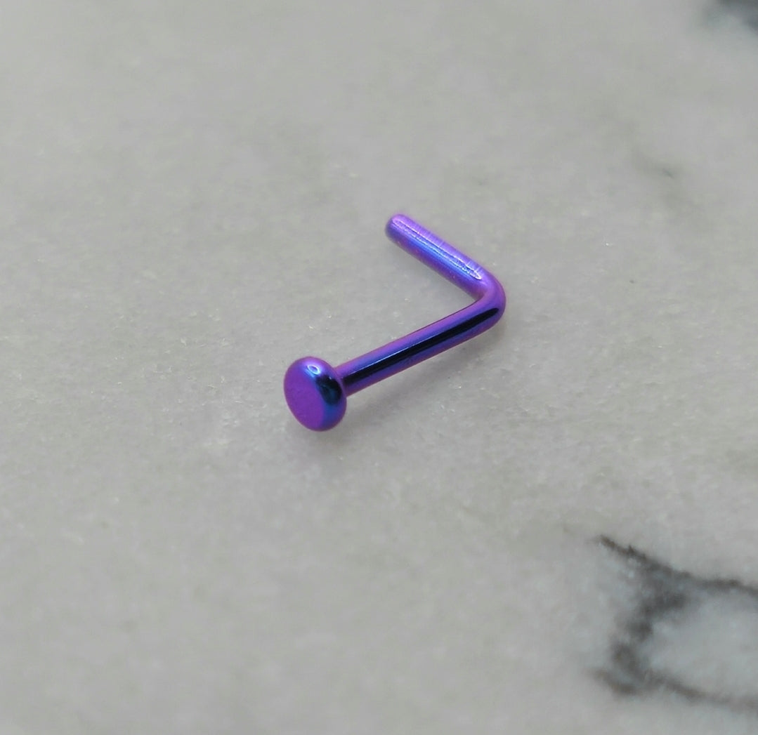 Tiny 2mm Titanium Minimalist Flat Disc Nose Stud