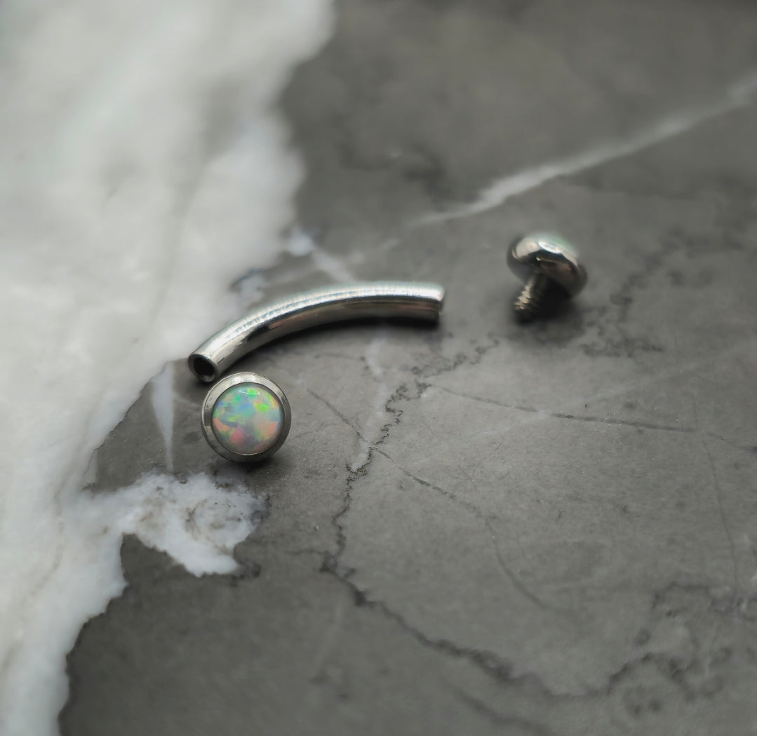 Titanium Opal Curved Barbell