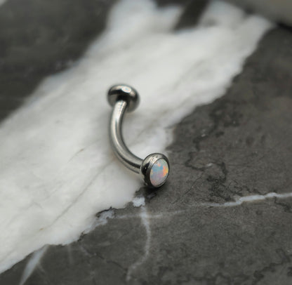 Titanium Opal Curved Barbell