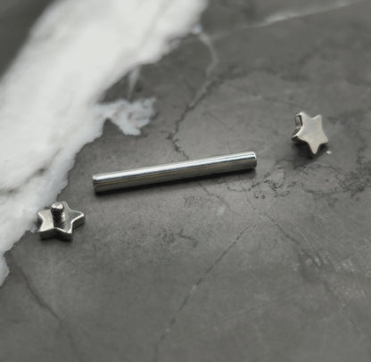 Star Titanium Internally Threaded Straight Barbell