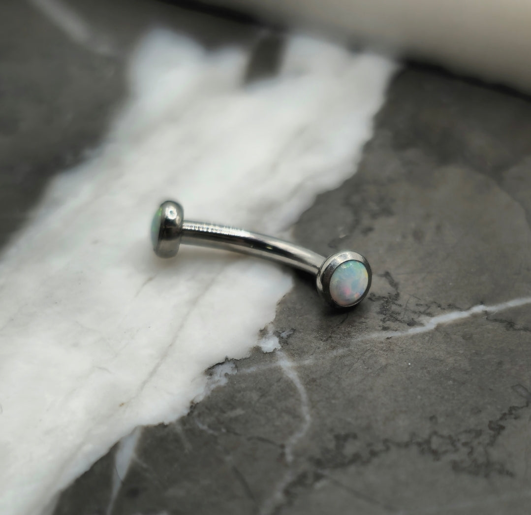 Titanium Opal Curved Barbell