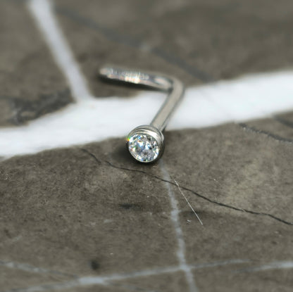 Tiny 2mm Cubic Zirconia Nose Stud