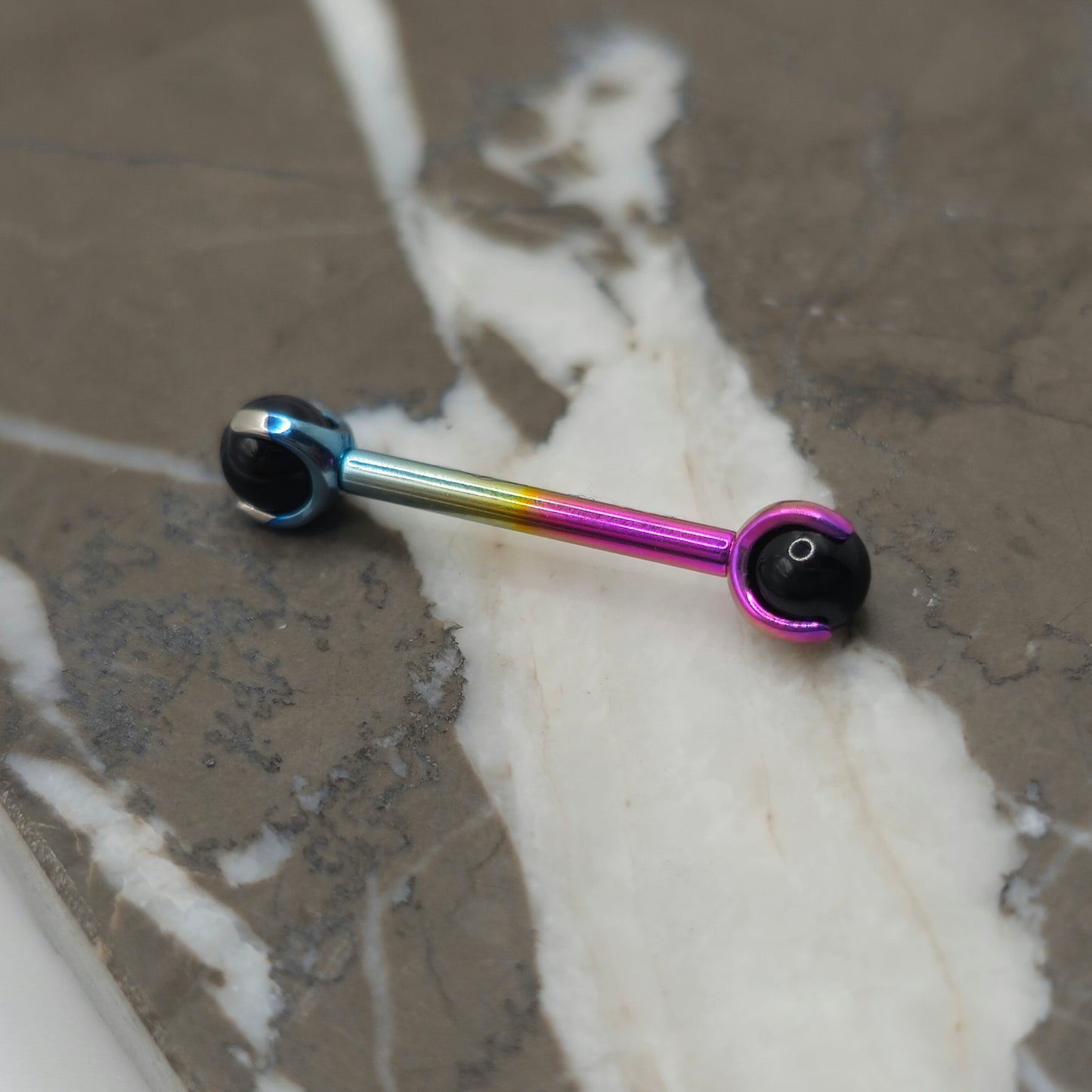 Colorful Black Onyx Stone Barbell