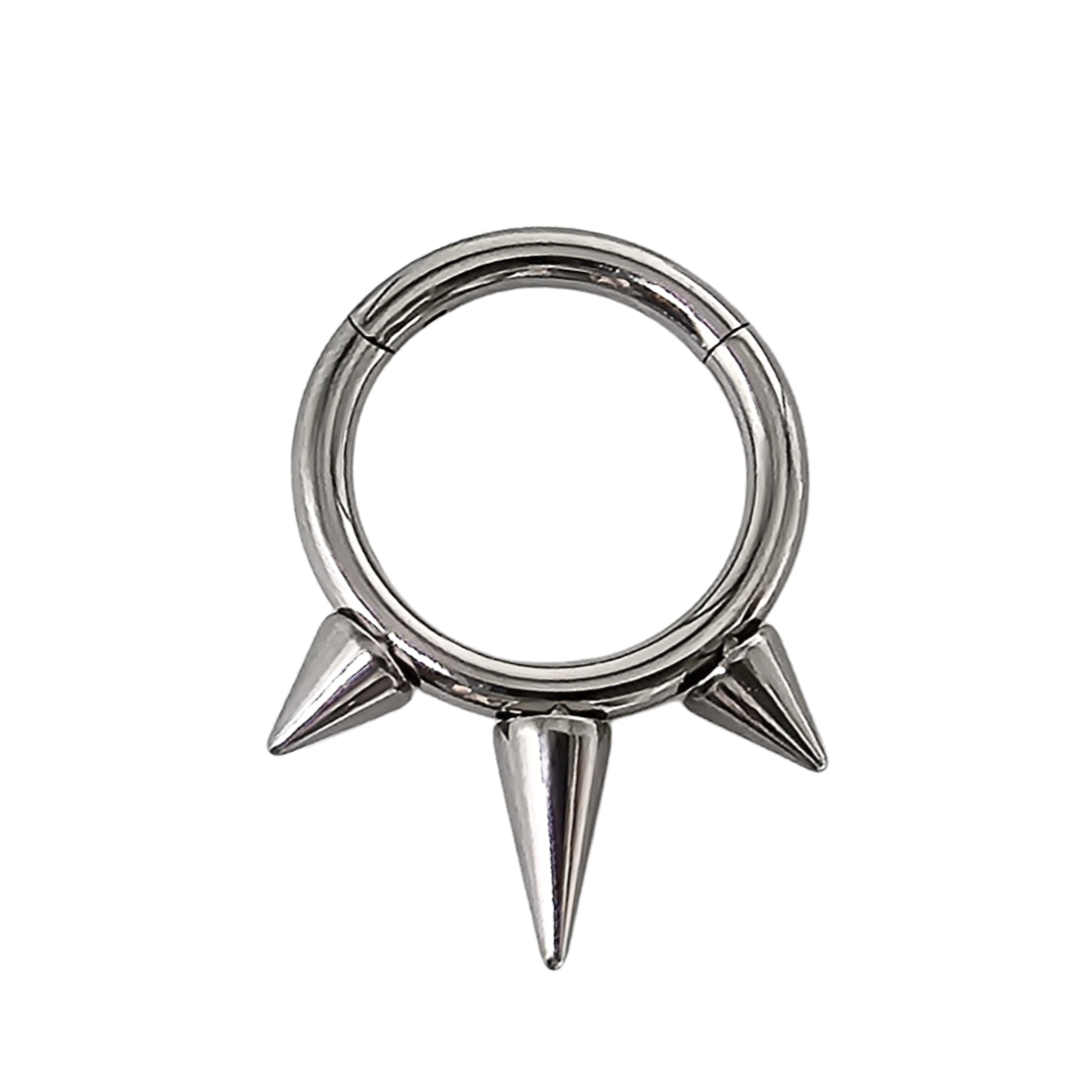 Titanium Triple Spike Septum Jewelry Clicker