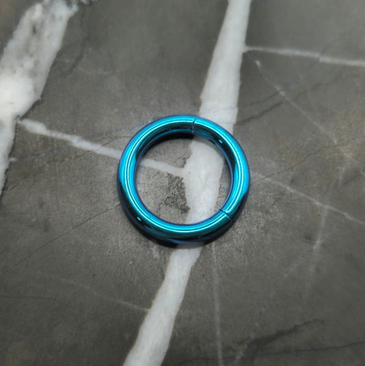 Aqua Anodized Titanium Hinged Segment Clicker