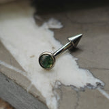 Moss Agate Stone Titanium Curved Barbell