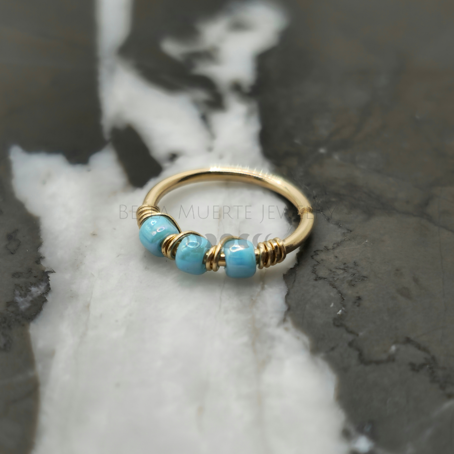 Baby Blues Beaded Nose Ring