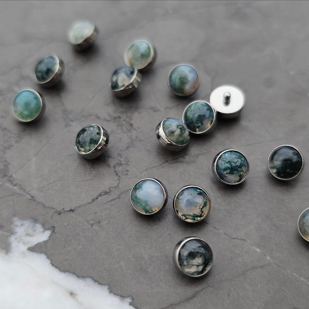 Moss Agate Stone Dermal Top