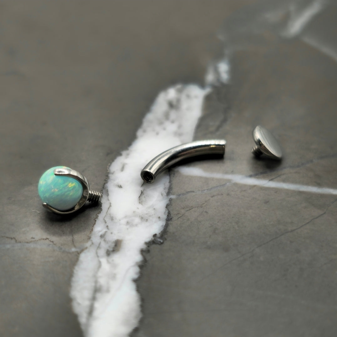 Opal Ball Floating Belly Button Navel Ring