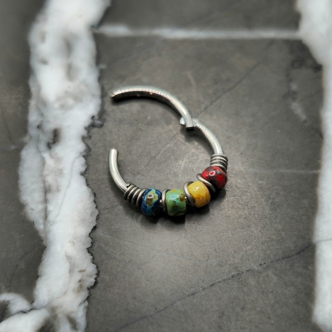 Picasso Multicolor Beaded Nose Ring